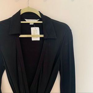 DVF black wrap dress in size 14. New with tags!